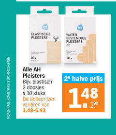  albert heijn huismerk pleisters 2 10 14 48 elastische water mix 10x 20x elastisch doosjes stuks varieeren 2e halve 