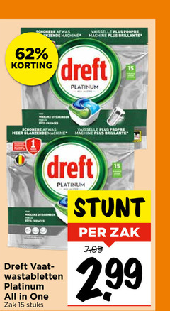  dreft vaatwasmiddel 15 schonere afwas machine vaisselle propre briljante platinum heer glanzende all one zak stuks 