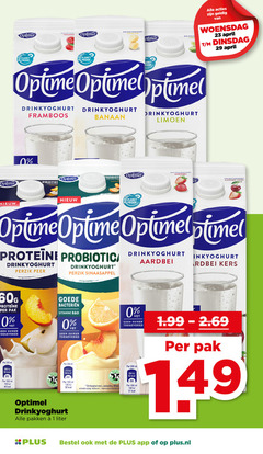  optimel drinkyoghurt 1 3 5 23 31 32 46 64 100 200 framboos planet proof banaan woensdag limoen probiotische aardbei kers to probiotica perzik peer sinaasappel pak vet suiker bacterien vitamine b ml weide pakken liter acidophilus plus.nl 