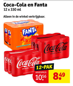 fanta coca-cola frisdrank cola 12 330 coca ml orange new original taste refreshing pak zero sugar calories 