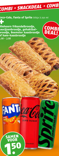  coca-cola cola 150 250 combi coca fanta sprite blikje ml oliehoorn frikandelbroodje saucijzenbroodje broodje beemster kaasbroodje deal ham range zero sugar calories 