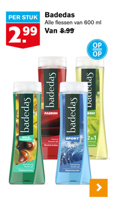  badedas douchegel 1 2 99 600 stuk flessen ml passion wild forest intense shower gel neroli amber sport power jasmine revitalizing chestnut pine energizing musk sea salt 