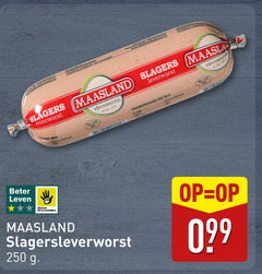  leverworst 100 250 slagers maasland vleeswaren sands voedingswaarde beter leven dieren bescherming slagersleverworst 