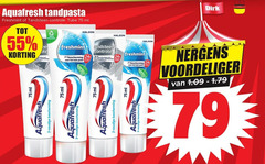  aquafresh tandpasta 1 3 31 55 100 freshmint tandsteen controle tube ml bescherming recyclable gezin bescherm by 