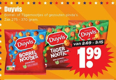  duyvis borrelnootjes 1806 borrel tijgernootjes gezouten zak nootjes cocktail krokant since tijger bbq paprika 