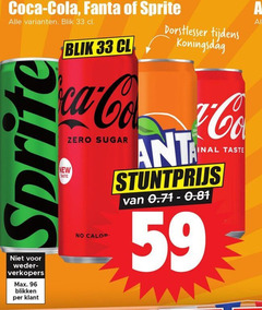  fanta sprite coca-cola frisdrank cola 33 96 coca blik co blikken zero sugar dorstlesser koningsdag taste 