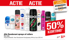  odorex therme nivea axe vogue sanex deodorant 23 50 150 dermo sweat odour spray dry comfort zen white lotus green soap anti transpirant relax body mind africa fresh all sprays rollers stuk advanced care visible extravagant bodyspray bus ml dark temptation effective protection happy woensdag 