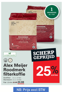  alex meijer koffie 1 25 excellent quality co. lex roodmerk rouge pak eerlijk snelfiltermaling cafe moulu medium gebrand eerlijke filterkoffie snelfilter 5 kilo scherp geprijsd 