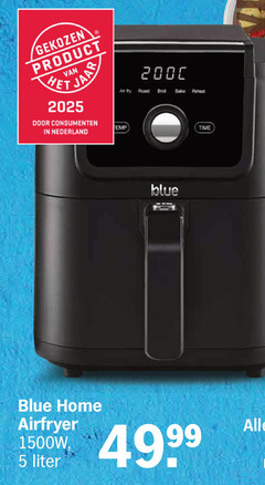  friteuse 5 gekozen jaar consumenten nederland air fry roast blue time home airfryer 1500w liter 