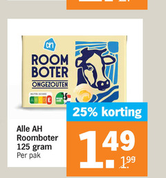  roomboter 25 room boter ongezouten nutri score weide melk pak 