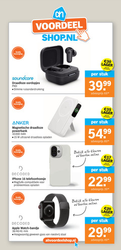  15 16 17 20 30 35 100 voordeel draadloze oordopjes ruisonderdrukking stuk anker magnetische powerbank 10.000 ultrasnel draadloos opladen decoded iphone telefoonhoesje magsafe apple watch bandje 40 mm hoogwaardig geweven gaas roestvrij staal bekijk kleuren soorten online 22 99 