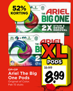  ariel wasmiddel 2 15 big one bright colors original color pak stuks 2x stain odour removal xl 