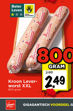  leverworst beter leven dieren bescherming kroon lever worst xxl voordeel 