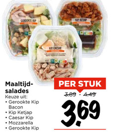  maaltijdsalade gerookte kip hip maaltijd salades bacon ketjap caesar mozzarella stuk 3 69 