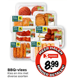  barbecuevlees 3 beter leven bbq vlees mix soorten pakken minder 