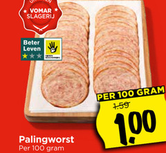  100 slagerij beter leven bescherming palingworst 1 00 