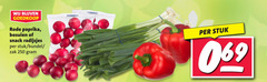  radijs paprika bosui 250 rode bosuien snack radijsjes stuk bundel zak 