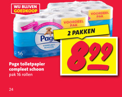  page toiletpapier 2 16 24 schoon voordeel pak pakken rollen 