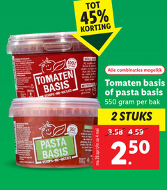  2 45 50 100 tomaten basis verspil nietjes pasta bass sa rain your gerecht ideale combinaties bak stuks 