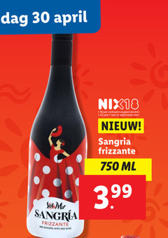  rode wijn sangria 18 25 30 750 sangre frizzante red with wine nix18 jaar alcohol legitimatie ml 3.99 