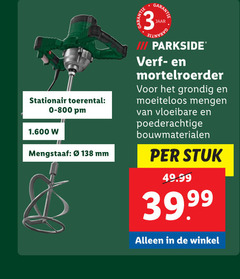  3 stationair toerental 0-800 mengstaaf mm jaar iii parkside verf mengen vloeibare poederachtige bouwmaterialen stuk 