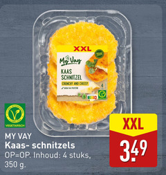  kaasschnitzels 4 350 xxl veggie kaas schnitzel crunchy and cheesy proteine label vegetarisch my schnitzels inhoud stuks 