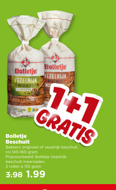  bolletje beschuit 1 2 vezelrijk meerzaden don bakkers origineel rol 140-160 rollen 
