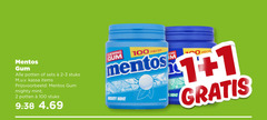  mentos kauwgom 1 2 100 gum potten stuks kassa mighty mint chewing pieces sugar free 