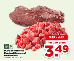  250 beter leven dieren bescherming boerentrots runderriblappen hacheevlees actieprijs kilo 