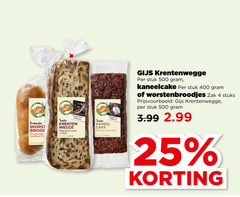  krentenbrood 4 25 400 500 brabantse worst brood handgemaakt traditioneel bra twentse krenten ramen kaneel cake gijs stuk appel-kaneelcake worstenbroodjes zak stuks 3.99 