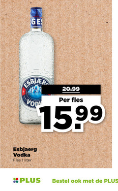  esbjaerg wodka 1 100 ge natural vodka fles liter 15 99 