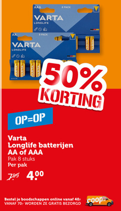  varta batterijen 8 40 50 aa aaa longlife alkaline pack pak stuks online 