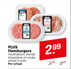  hamburgers 2 bbq runder houthakkers blonde schaal stuks 
