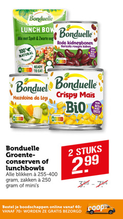  bonduelle groenteconserven 2 40 100 250 lunch mix spelt zwarte oog natural ingredients nutri score ready to rode kidneybonen haricots rouges kidney bite taste crispy bio groente conserven blikken 255-400gram zakken stuks online 