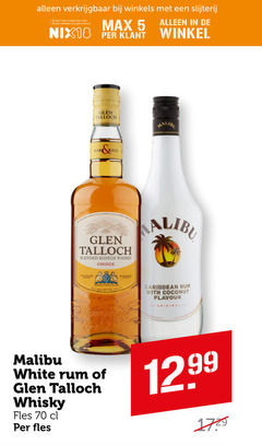 glen talloch whisky 5 15 25 40 winkels slijterij jaar legitimatie alcohol nix18 malibu blended scotch choice by caribbean rum with coconut flavour white fles 