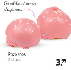 slagroomsoesjes 2 gevuld verse slagroom roze soes stuks 3.99 
