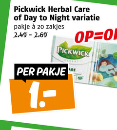  pickwick thee 20 herbal care day to night variatie pakje zakjes 