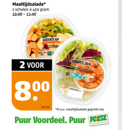 maaltijdsalade 2 450 schalen gerookte kip zalm 8 kilo m.u.v gegrilde puur voordeel supermarkten 