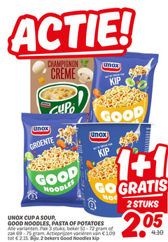  unox pasta noodles 1 2 3 champignon creme kip groente klaar min good cup soup go potatoes pak stuks beker zak varieeren bekers 