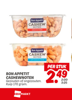  cashewnoten bon appetit cashew noten gezouten ongezouten kuip stuk 
