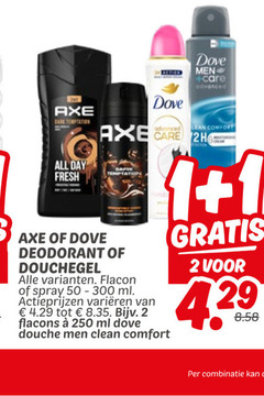  dove axe douchegel deodorant 1 2 250 dark temptation all day fresh men care advanced comfort flacon spray ml varieeren douche clean combinatie 