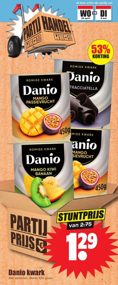  danone danio kwark 6 30 450 romige mango passievrucht kiwi banaan beker 