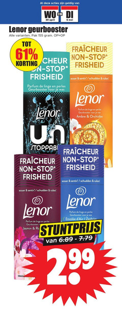  lenor wasverzachter 6 30 geurbooster pak stop parfum linge perles schudden ambre jasmin rc zeebries 