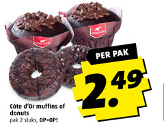  muffins donuts 2 cote pak stuks 
