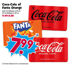  coca-cola fanta cola frisdrank 12 33 99 coca orange pak blikjes sugar calories liter original taste refreshing combineren 