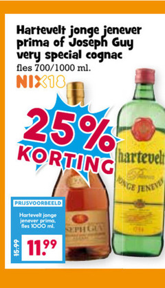  cognac jenever 25 1000 hartevelt jonge prima joseph guy fles 700 ml nix18 
