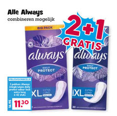  always inlegkruisjes maandverband 1 2 3 42 combineren big pack pakken daily protect odour lock stuks xl 