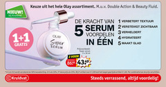  1 2 4 5 25 30 33 50 kruidvat olay assortiment double action beauty fluid super kracht textuur serum zichtbaar ml verheldert hydrateert glad halve 2e artikel combinatie verrassend 