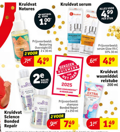  2 10 30 90 100 200 250 kruidvat natures serum stuk restoring overnight oil ml science bonded repair 2e halve vitamin gekozen huismerk jaar consumenten nederland glow vit wasmiddel concentrated reistube shampoo 