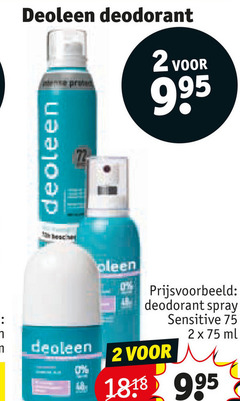  deoleen deodorant 2 spray sensitive ml 